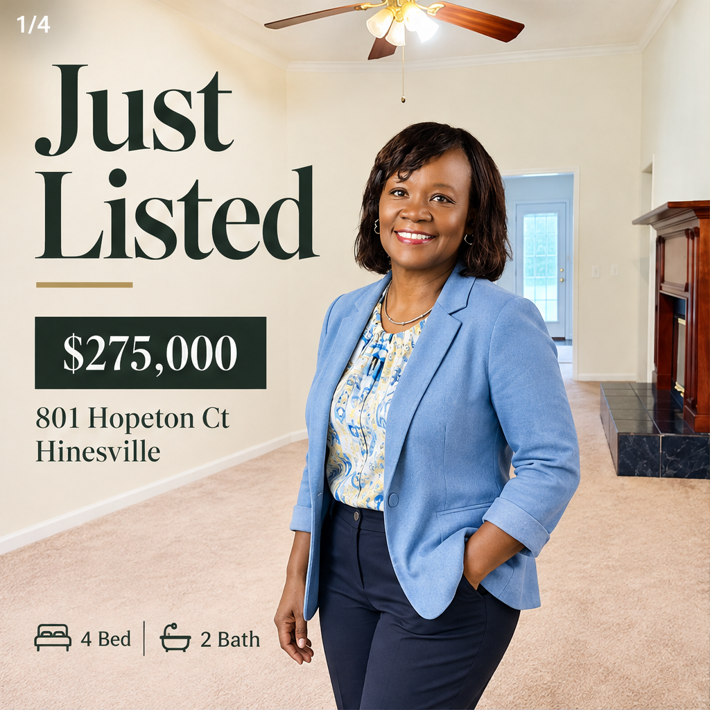 Your Next Chapter Starts Here—801 Hopeton Ct offers 4 bedrooms, 2 baths, and comfortable Hinesville living for $275,000.